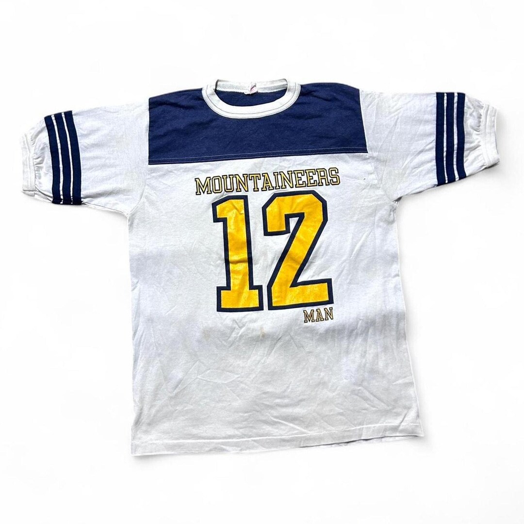 West Virginia Mountaineers 70s Cotton Ringer Football Jersey T