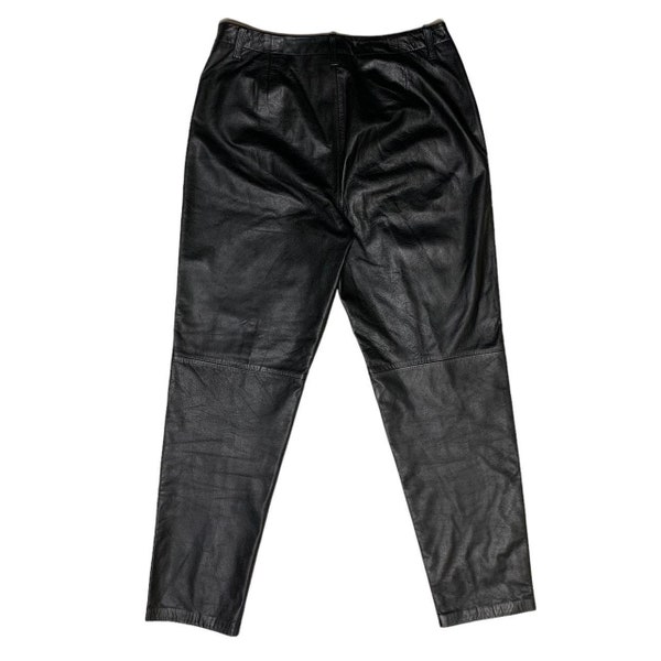 Lauren Ralph Lauren 100% Leather Black Pants Women's Size 10