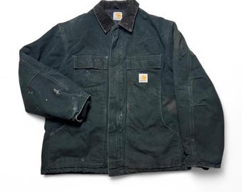 ジャケット・アウター Carhartt 90s Faded Black Active Jacket Vintage Carhartt Active Jacket M Black Faded Distressed