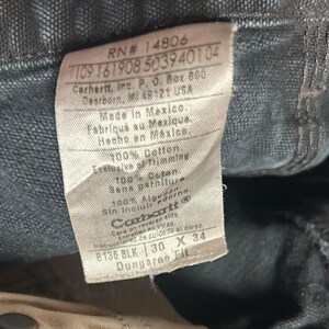 Carhartt Double Knee Workwear Patched Distressed Black Carpenter Pants 30" image 5