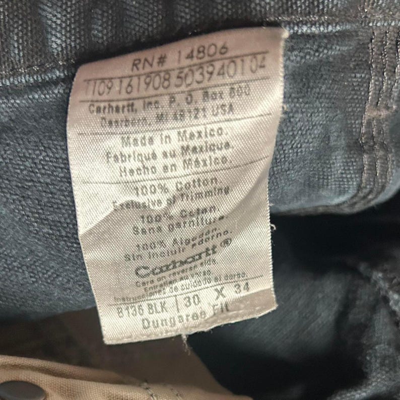 Carhartt Double Knee Workwear Patched Distressed Black Carpenter Pants 30" image 5
