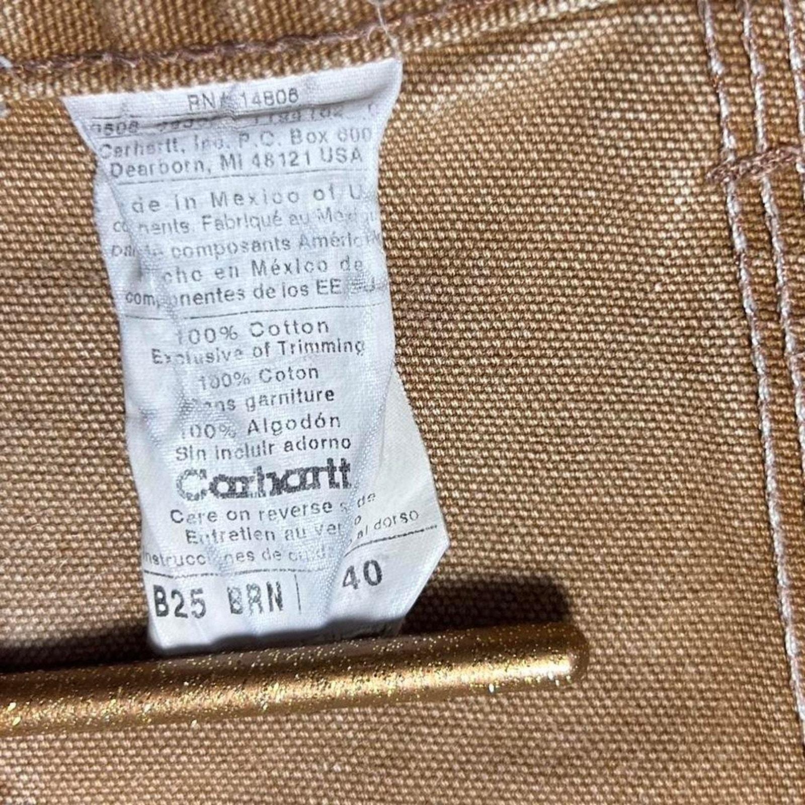 Carhartt B25 BRN Vintage 90s Faded Duck Canvas Dungaree Carpenter 