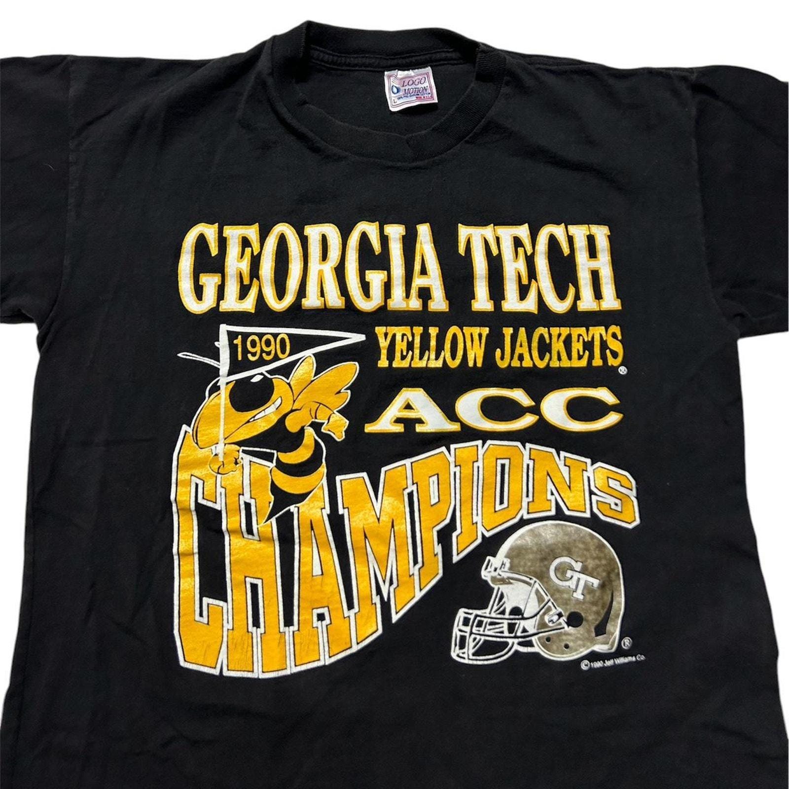 Georgia Tech Yellow Jackets Football Vintage 90s Black Graphic Tee 
