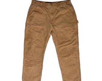 Pantalones de carpintero Carhartt B01BRN USA Vintage Double Knee Workwear Duck Canvas, talla 36