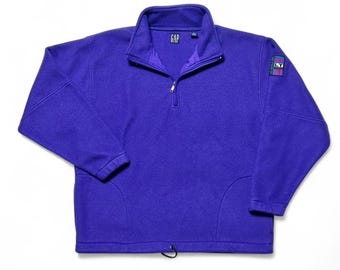GAP 90s Vintage Alpine Purple Fleece 1/4 Zip Sweatshirt Sportswear