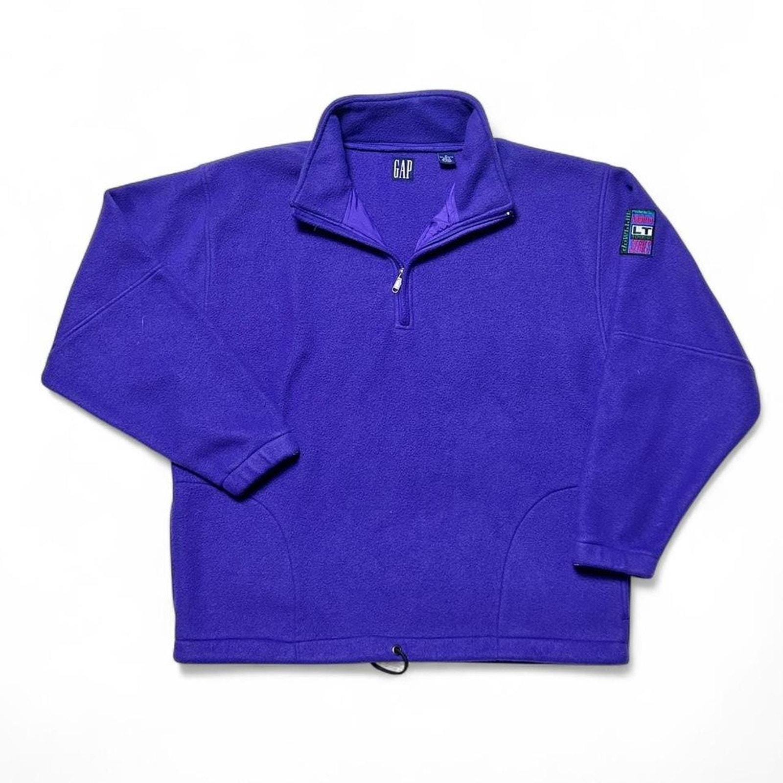 GAP 90s Vintage Alpine Purple Fleece 1/4 Zip Sweatshirt Sportswear