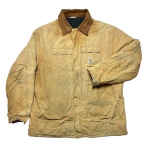 Carhartt VTG Duck Canvas Quilt Lined Chore Coat Barn Jacket XXL