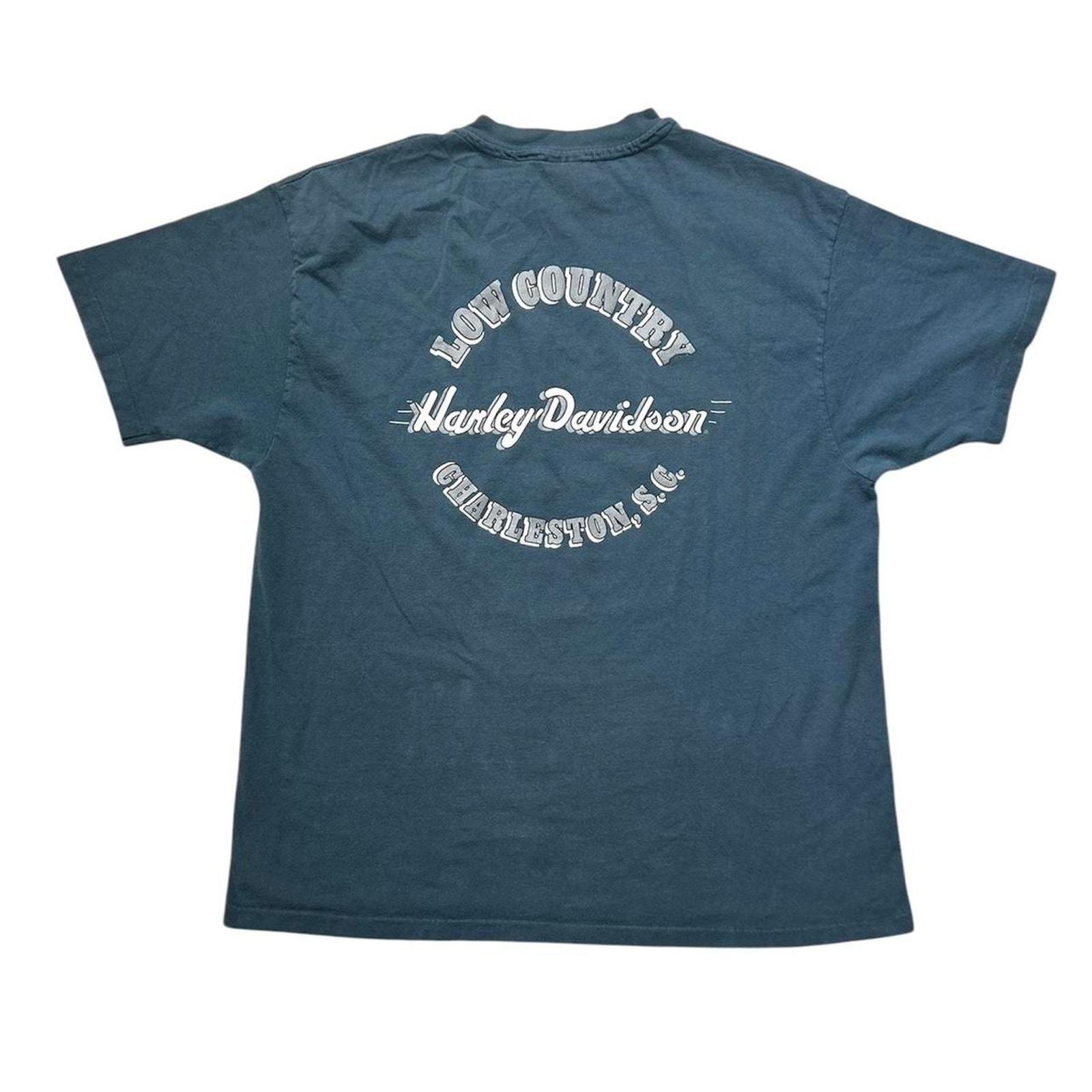 Harley Davidson madeinusa イーグルTシャツ 90s Harley Davidson Eagle 90s Vintage T-shirt Blue Graphic Tee Biker