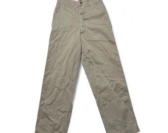 1960s US Army Military Cotton Twill Khaki Work Pants | Vintage