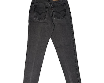 Pantalones vaqueros Levi’s 551 Red Tab estilo años 90, fabricados en EE. UU., de mezclilla negra, talla 30 para mujer.
