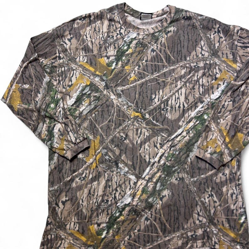 Maglietta mimetica da caccia a maniche lunghe Mossy Oak Shadow Branch Vintage Y2k, 2XL immagine 2