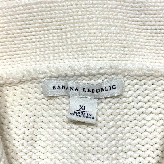 Banana Republic 90s Vintage Ivory Chunky Knit Cot… - image 4