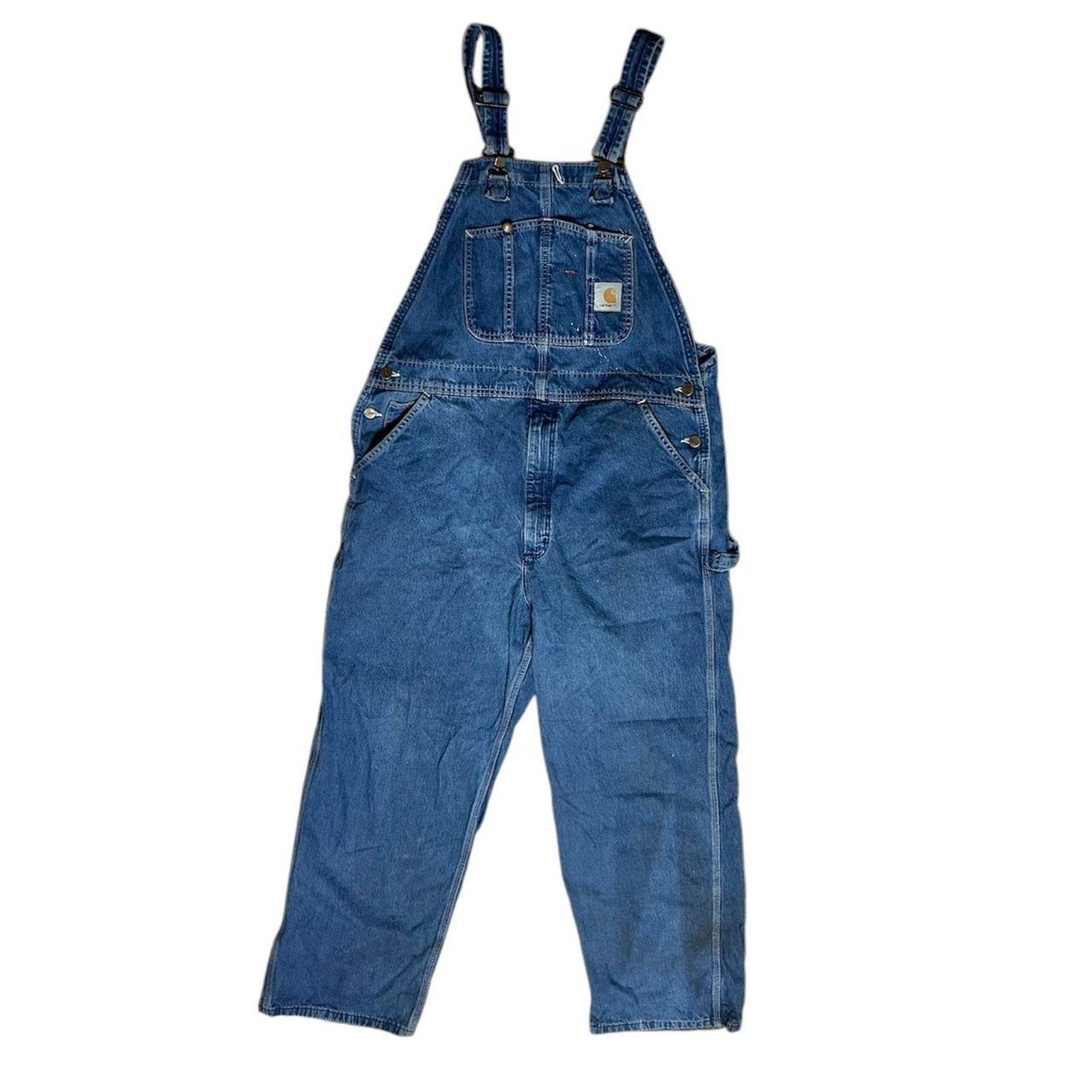 Carhartt Vintage Workwear Cotton Denim Painters Bib Overalls USA