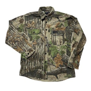 Rattlers Marke Vintage Realtree Chamois Tuch Flanell Camo Jagdhemd Medium