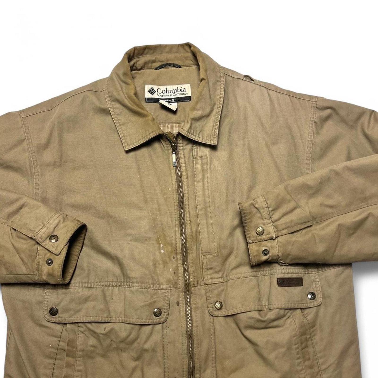 Columbia Sportswear Vintage Distressed Canvas Khaki Workwear 