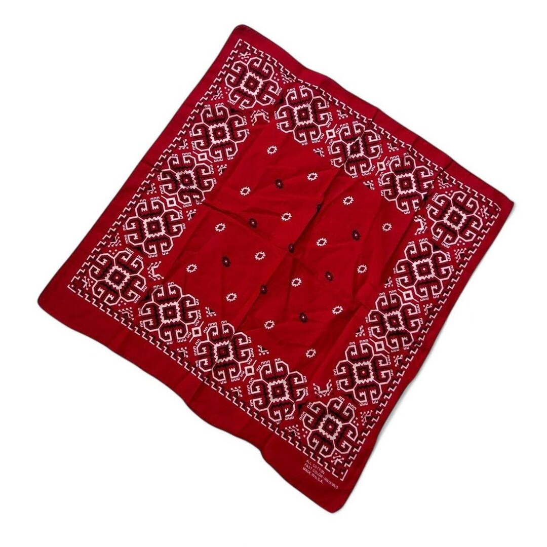 Fast Color Vintage Made in USA 100% Cotton Red Paisley  display picture 2