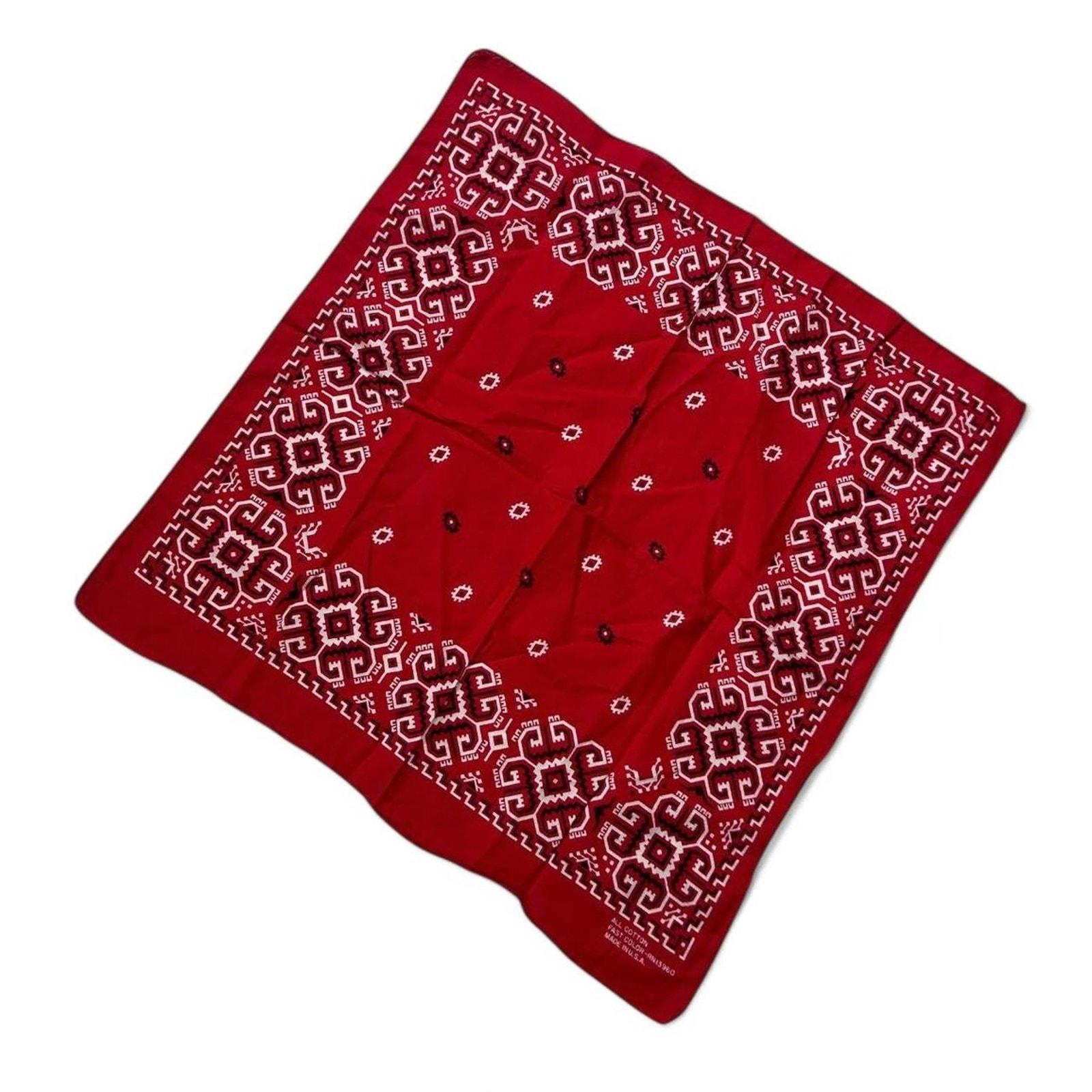 Fast Color Vintage Made in USA 100% Cotton Red Paisley Floral