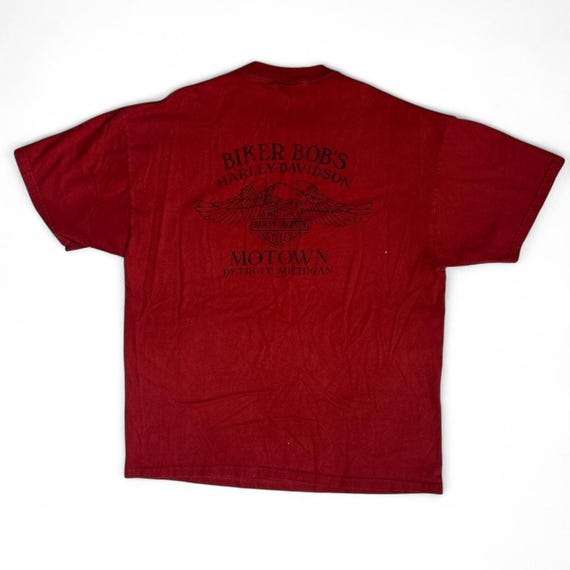Harley Davidson Flame Logo Y2K Vintage Red Biker Motorcycle T