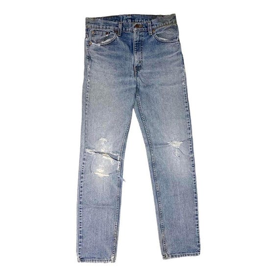 Levi's Jeans 505 Vintage 80s USA Made Distressed Ripped Red Tab