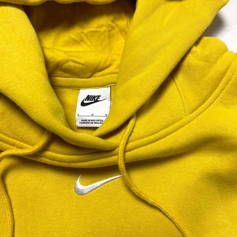 Nike Vintage Y2k Center Swoosh hoodie geel boxy sweatshirt groot afbeelding 6