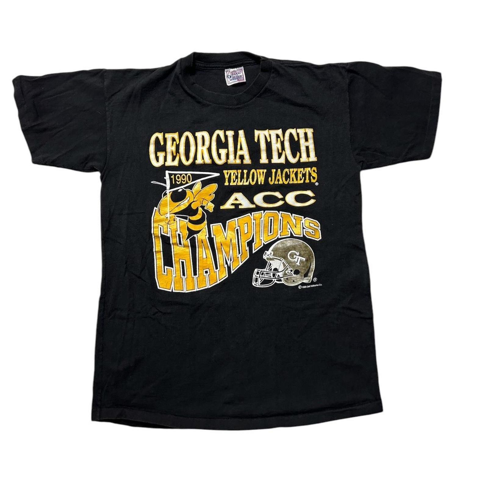 Georgia Tech Yellow Jackets Football Vintage 90s Black Graphic Tee 