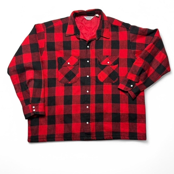 Five Brother 70s Pearl Snap Buffalo Plaid Red Cotton Western Shirt