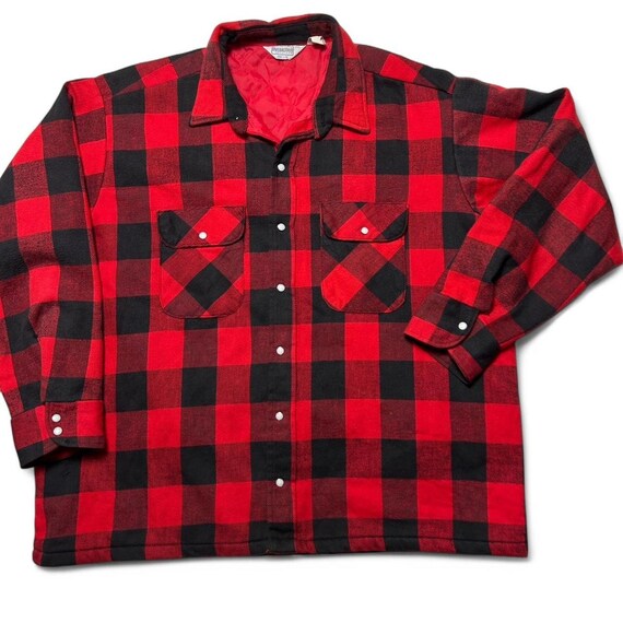 Five Brother 70s Pearl Snap Buffalo Plaid Red Cotton Western Shirt