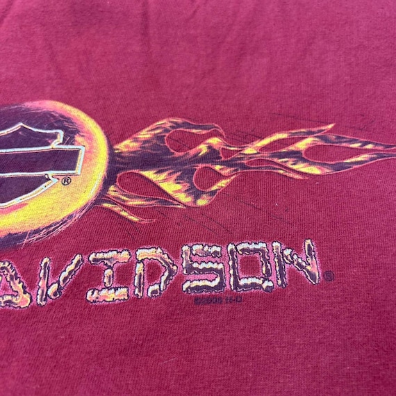 Harley Davidson Flame Logo Y2K Vintage Red Biker Motorcycle T