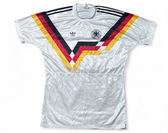 Camiseta de fútbol Adidas Alemania Occidental Deutscher 1988/90, blanca, grande