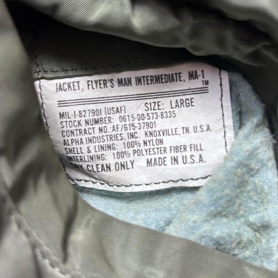 Alpha Industries Vintage 80s USA Made MA-1 Bomber USAF Flight
