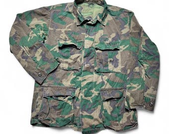 Vintage 1970s USMC ERDL Camo Cotton Poplin Ripstop Cargo Fatigue