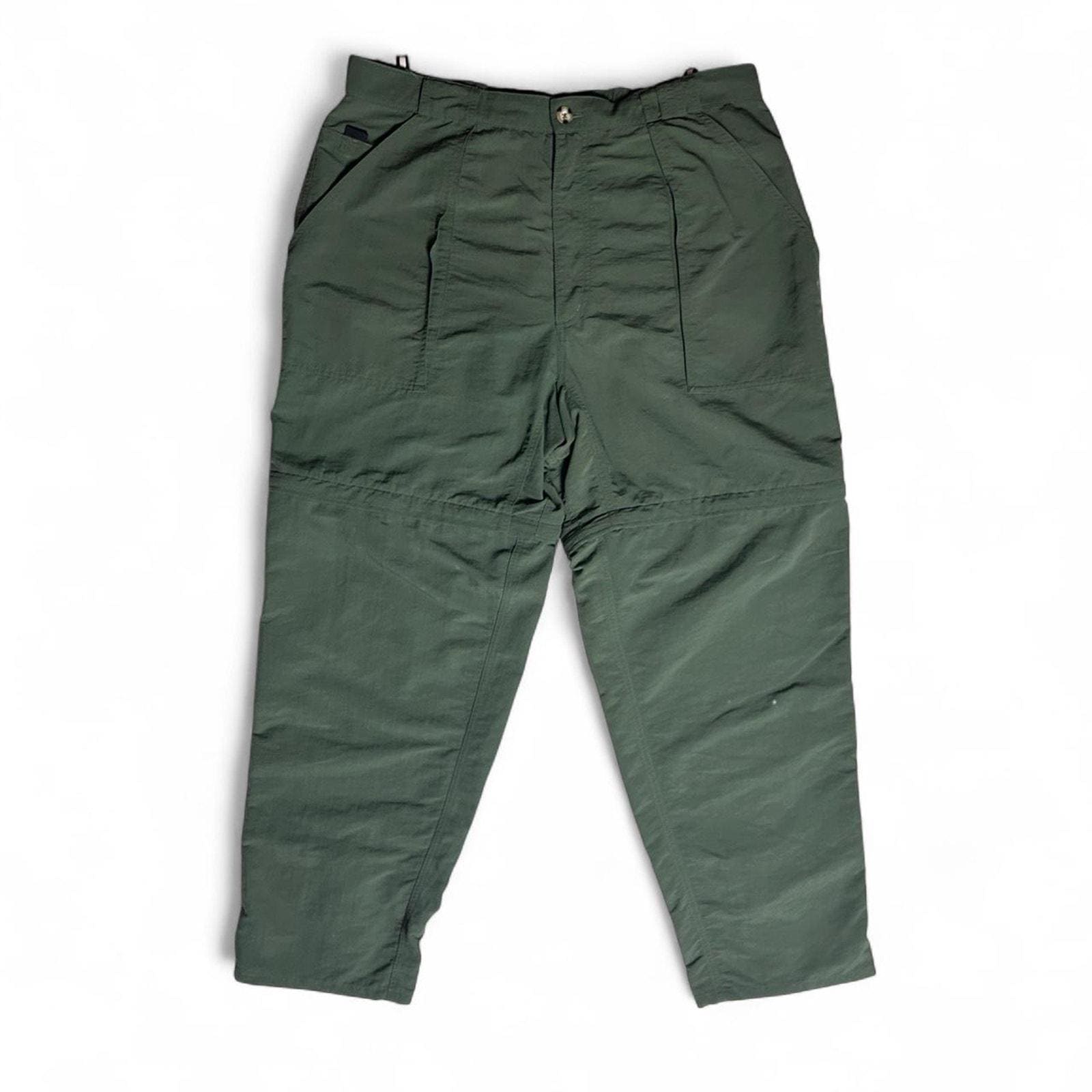 The North Face Vintage 90s Green Nylon Zip off Convertible Hiking