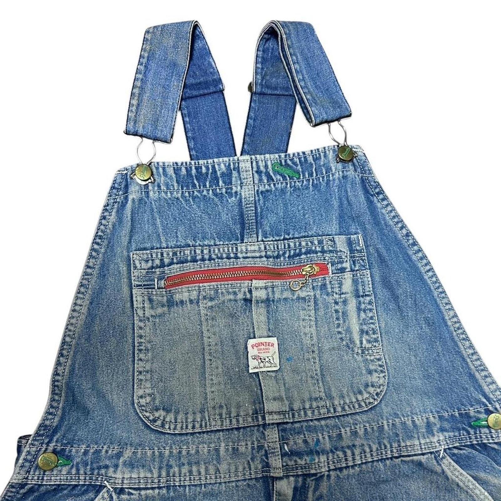 80s POINTER BRAND ヴィンテージオーバーオール W36xL32 Pointer Brand Vintage 80s USA Denim Workwear Low Back Overalls