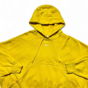 Nike Vintage Y2k Center Swoosh hoodie geel boxy sweatshirt groot afbeelding 3