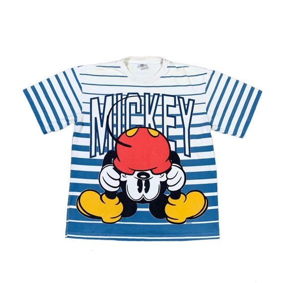 VTG 90s Walt Disney All Over Print Mickey Tshirt