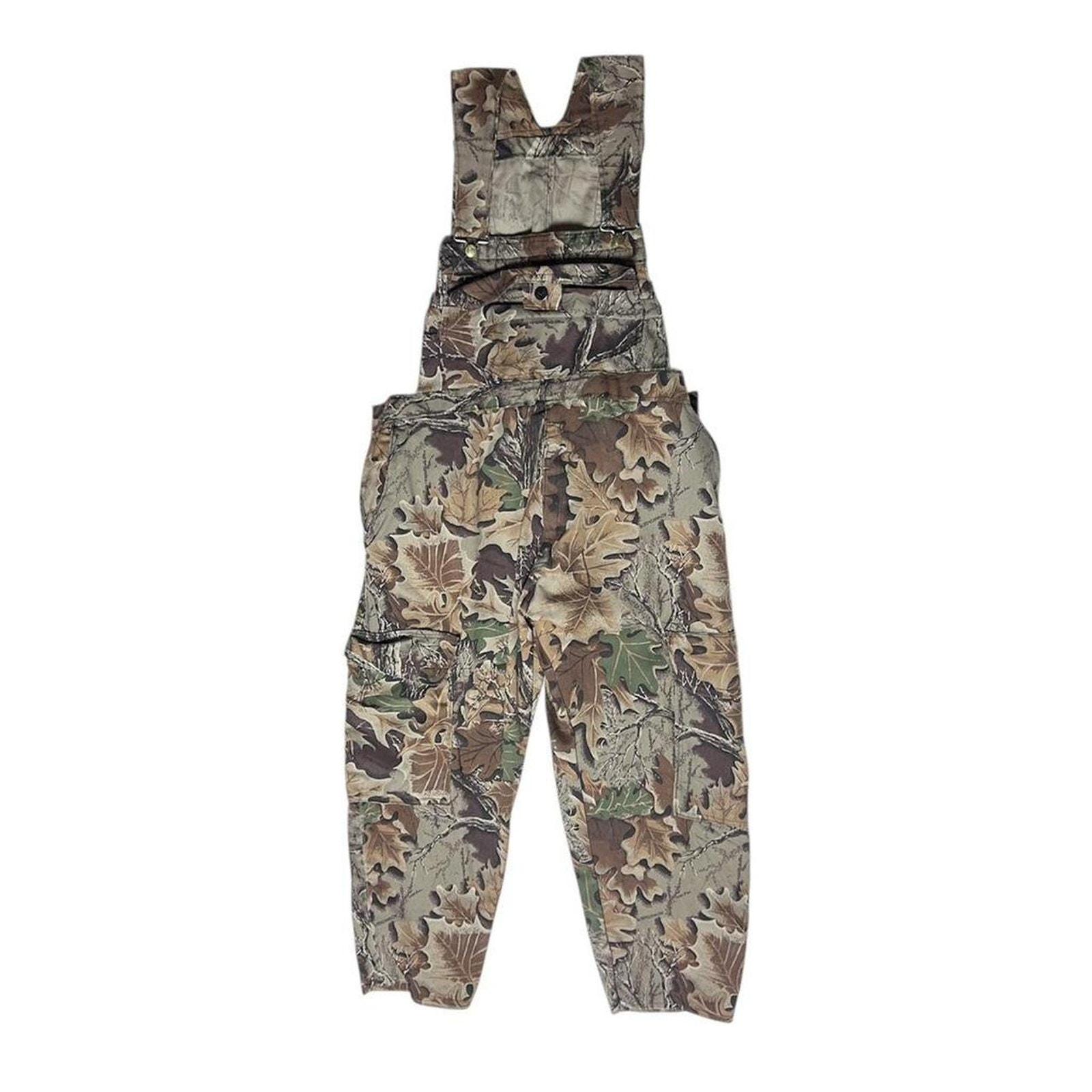 Liberty 80s Vintage USA made Advantage Camo Cotton Hunters Bib Overalls 40"