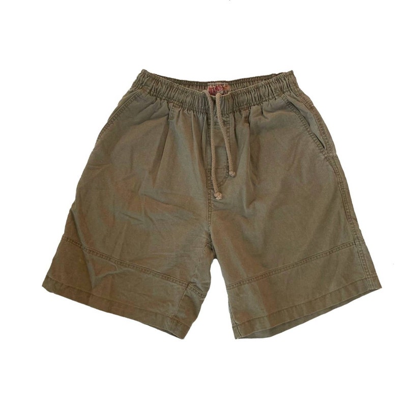 Ocean Pacific OP Vintage 90s Khaki Elastic Drawstring Shorts Summer Beach Surf Small