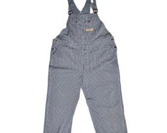 Vintage Big Mac Hickory Stripe Distressed Overalls, Work Wear