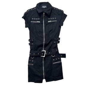 Hearts & Roses Corset Romper Coveralls Y2K Vintage Rave Goth Grunge XS