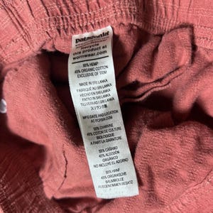 Patagonia Island Hemp Organic Cotton Pink Jogger Drawstring Lounge Pant Women XL image 6
