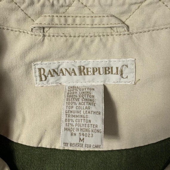 Banana Republic Vintage 90s Leather Collar Safari… - image 4