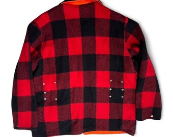 WOOLRICH 70〜80s バッファローチェックジャケット オレンジ US Woolrich 70s Wool Buffalo Plaid Mackinaw Reversible Orange Blaze
