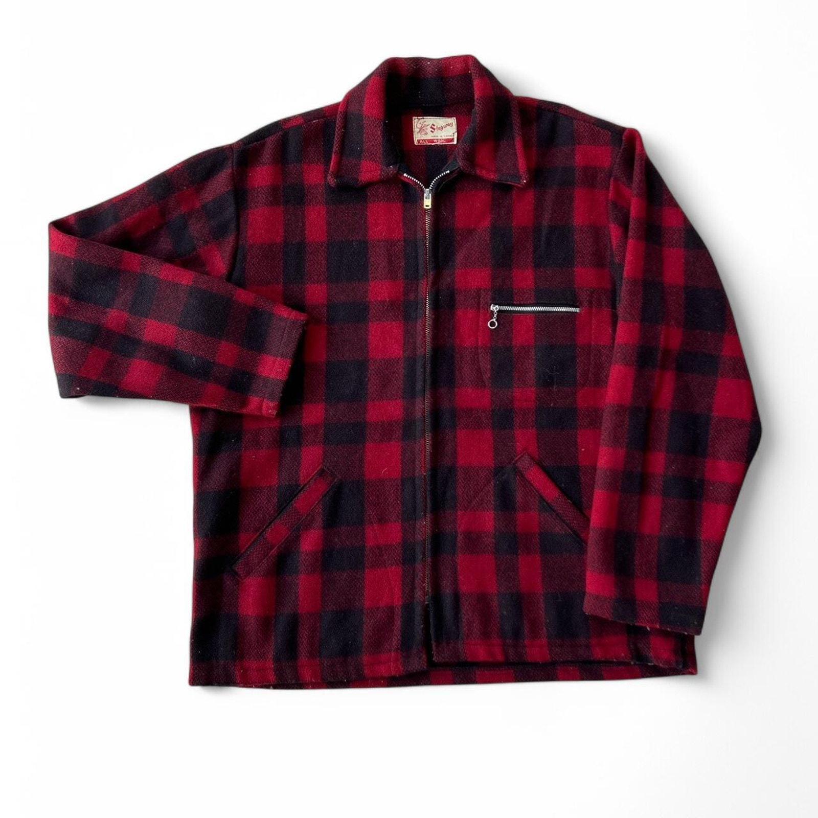 1950s FILSON CRUISER MACKINAW JACKET Scarlet Red Hunting