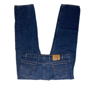 Levi’s Jeans 505 Vintage 80s USA Made Orange Tab Dark Wash Denim Pants 42x32