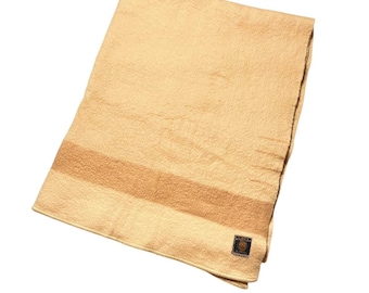 Whitney Point Wool Blanket 4 Point Yellow Gold Stripe VINTAGE by