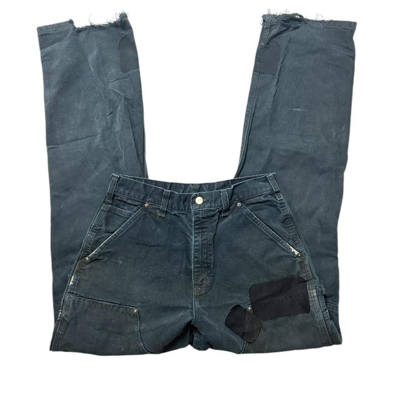 Carhartt Double Knee Workwear Patched Distressed Black Carpenter Pants 30" image 3