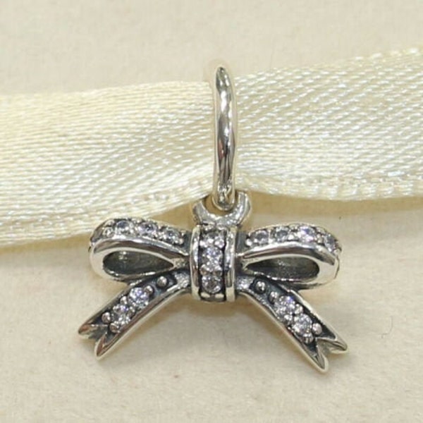 Pandora Sparkling Bow Pendant Charm S925 ALE