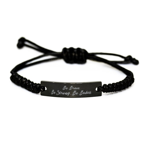 Stainless Steel Handmade Black Adjustable Cord Inspirational Quote,mom Of Boys