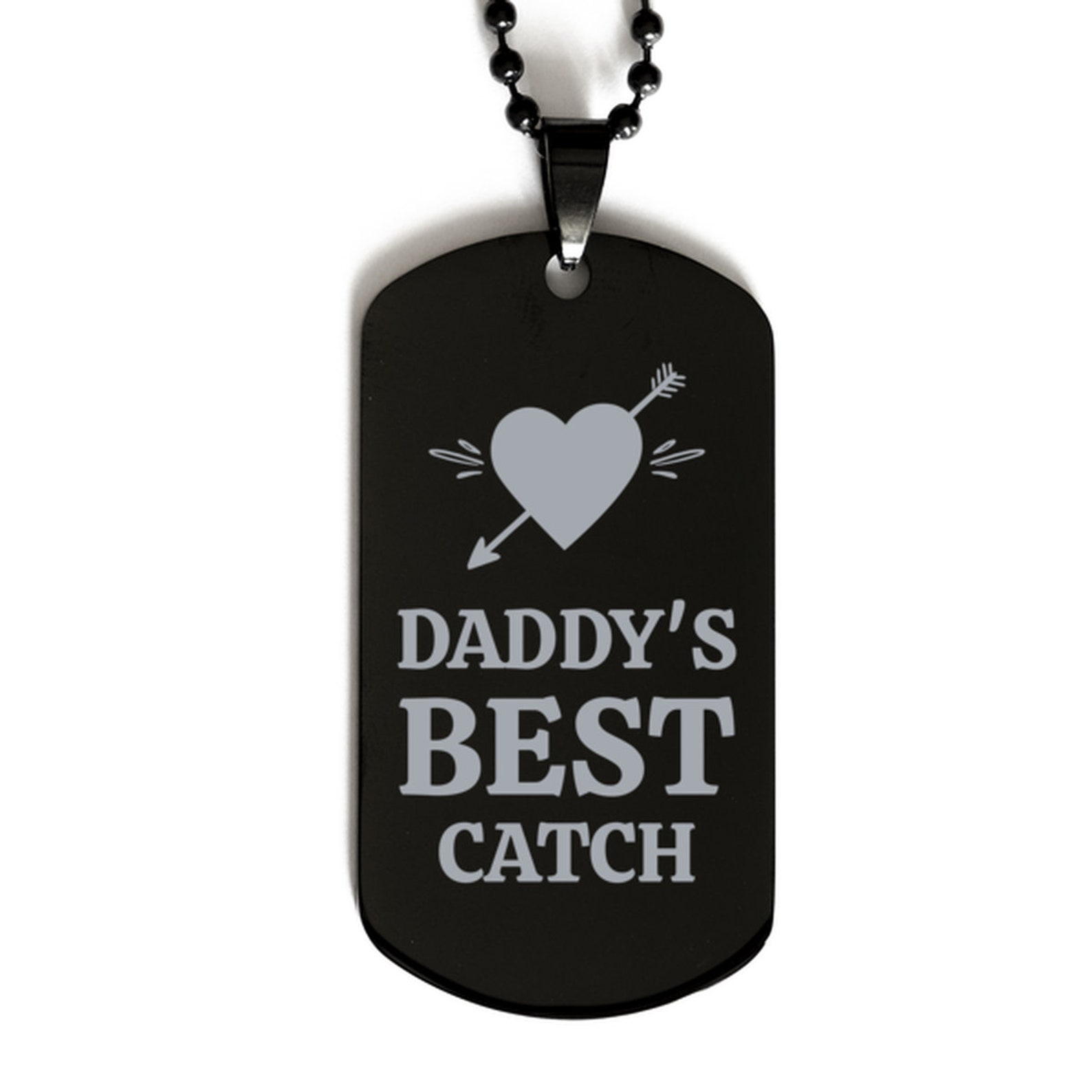 New Dad Dog Tag Necklacedaddy's Best Catchblack Etsy