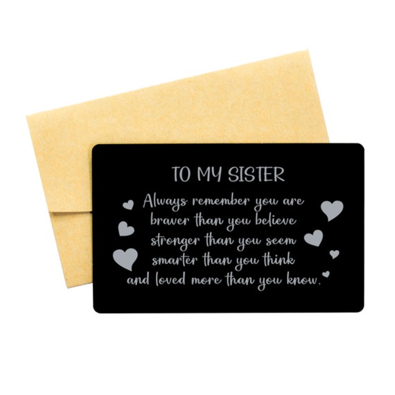 Engraved Wallet Insert,little Sister Take This With You Everywhere You Go To Remember,gifts For Little Sister Love Card Birthday Gifts